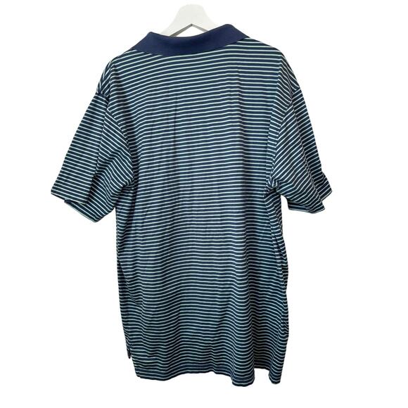Peter Millar Men's Polo Shirt 100% Cotton Blue Striped Golf Collar Size XXL - Picture 3 of 6